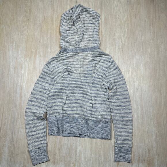 Anthropologie Moth Striped Hooded Button Front Cardigan Sweater XS Cozy Preppy - Picture 11 of 14